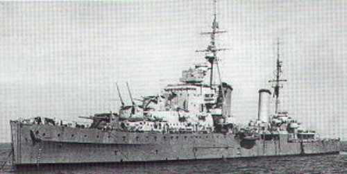HMS Euryalus (42) of the Royal Navy - British Light cruiser of the